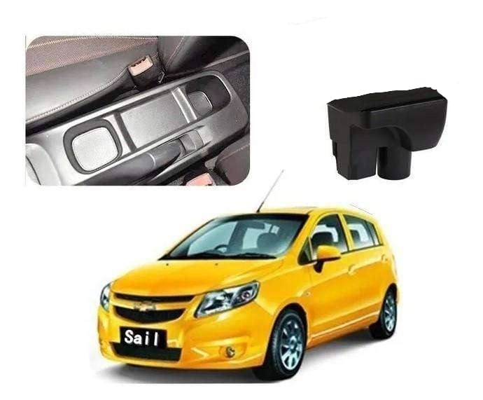 Console central cromado com apoio de braço e 7 portas USB Chevrolet Sail 