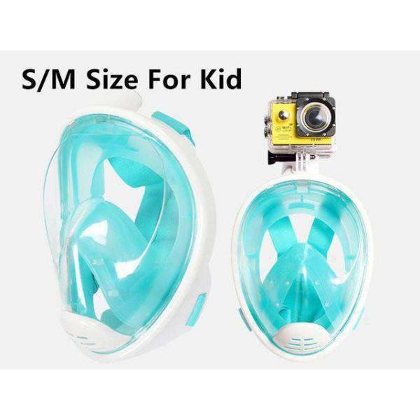 Swimline Máscara de buceo de vidrio templado de silicona y snorkel superior  seco con válvula de purga para jóvenes/adultos azul