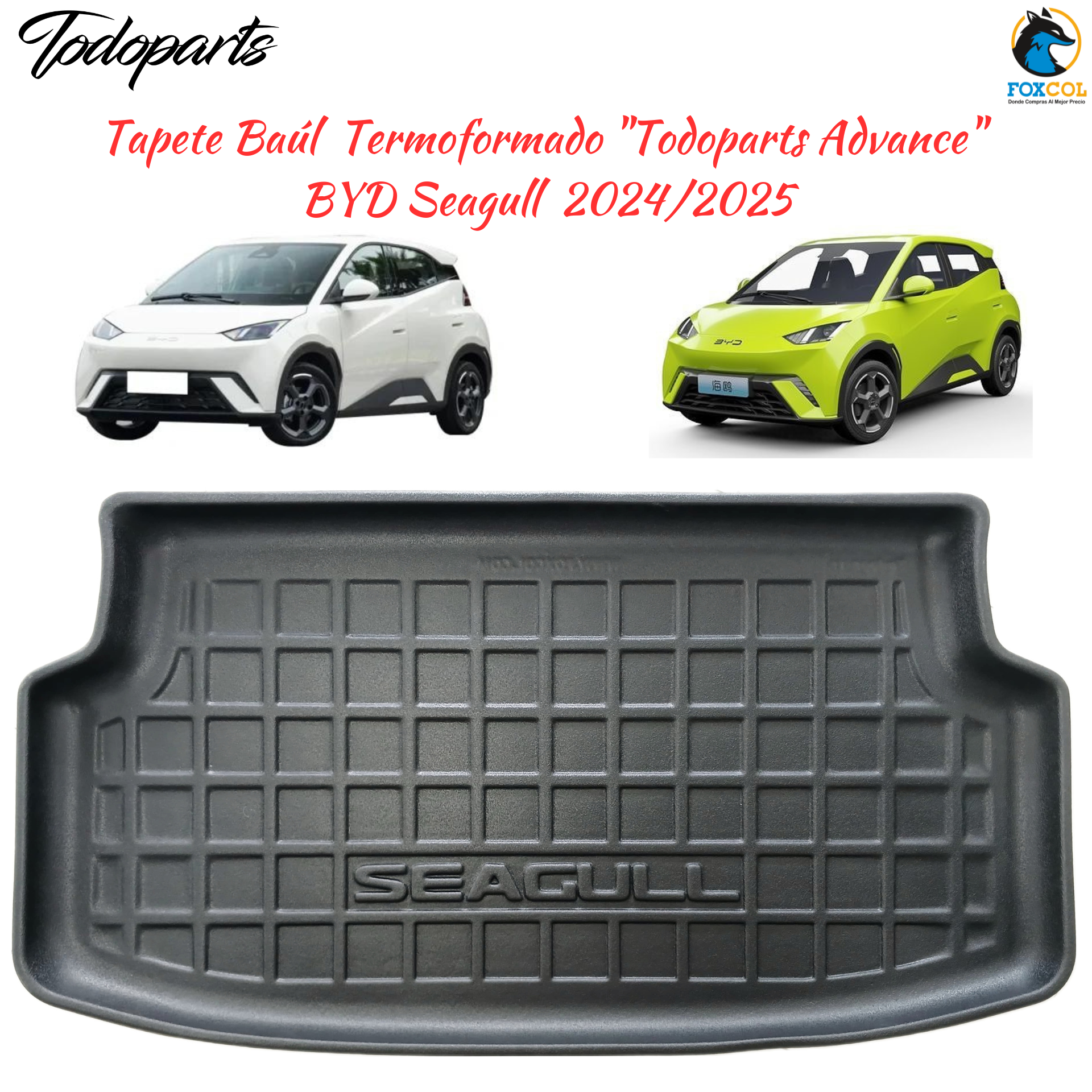 Tapete Termoformado Todoparts 3 mm Baúl BYD Seagull 2025 A 2026