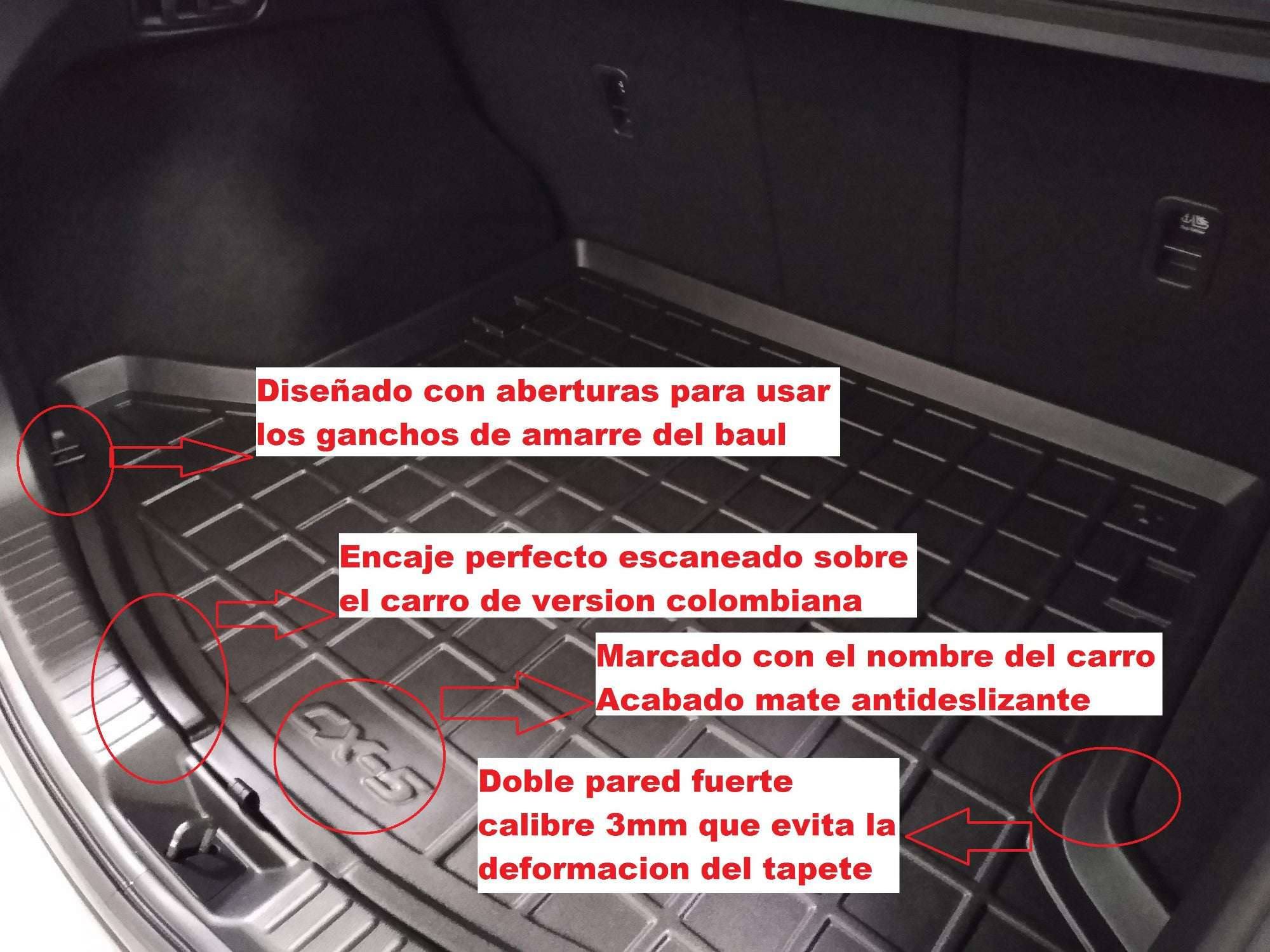 Tapete Termoformado Todoparts Mate Baúl Chevrolet Captiva Turbo 5 Puestos 2019 A 2024 - FOXCOL Colombia