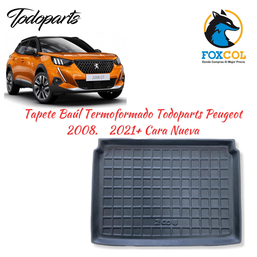 Tapete Termoformado Todoparts Mate Baúl Peugeot 2008 Año 2022 A 2024 - FOXCOL Colombia