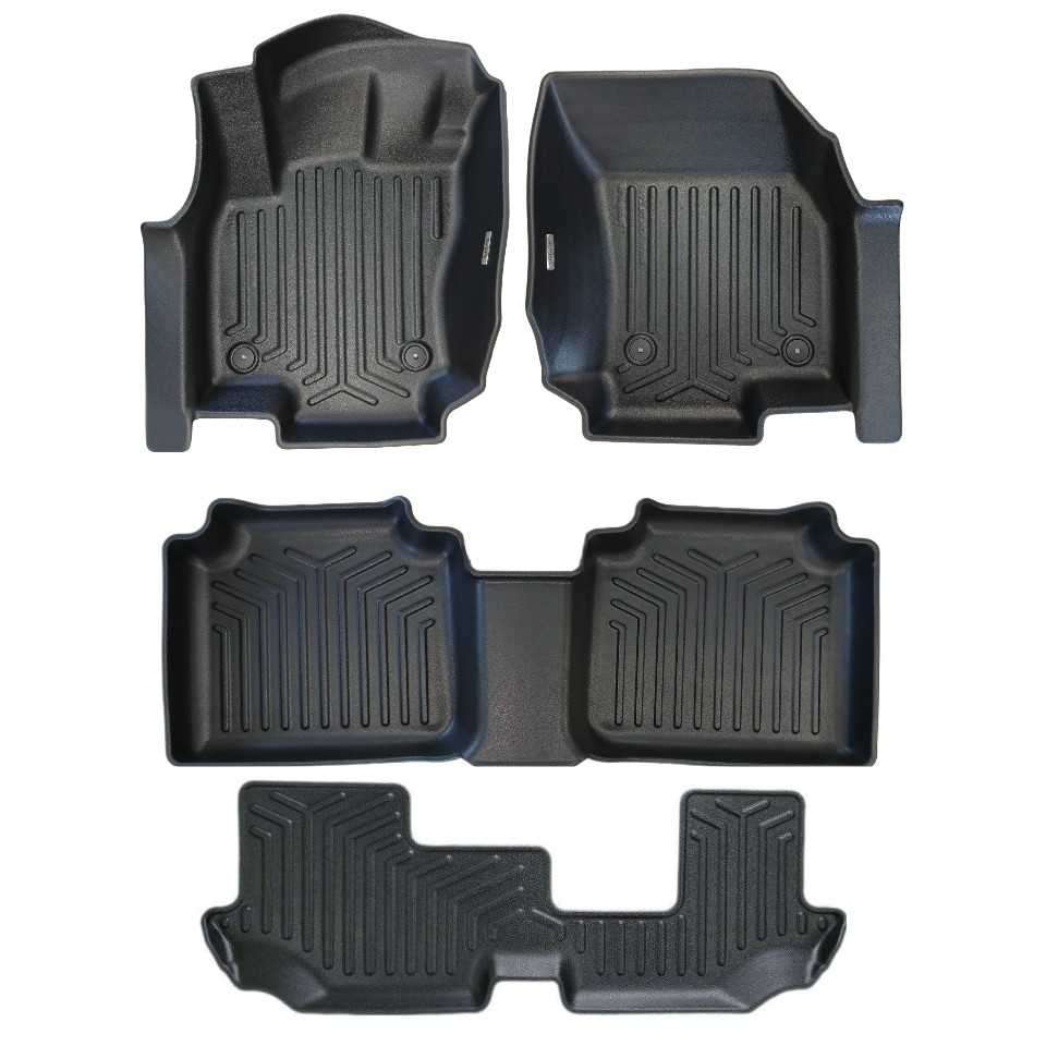 Tapetes termoformados foscos Todoparts 3 fileiras Volkswagen Tiguan 2018 a 2025 