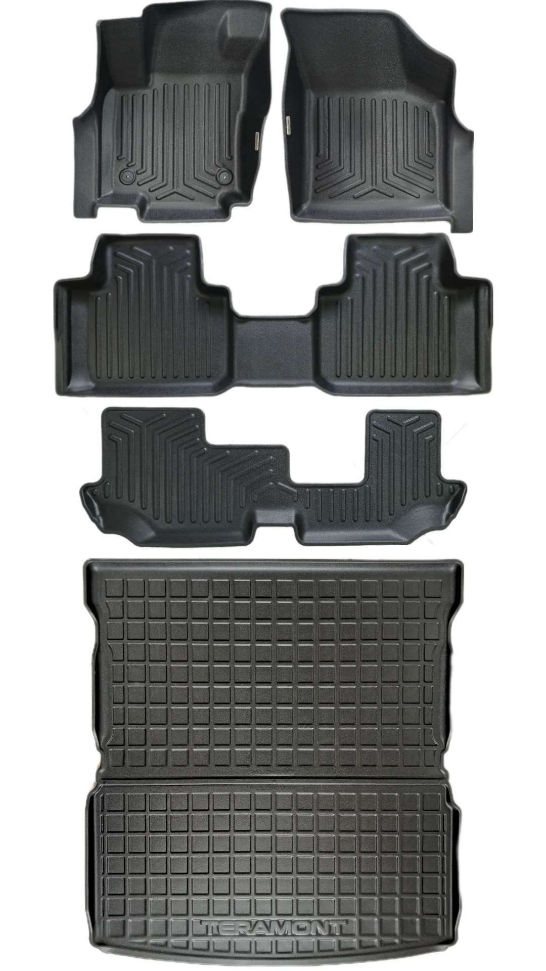 Tapetes Termoformados Todoparts Advance Matte 3 Fileiras + Porta-malas Volkswagen Teramont 2021 a 2025 