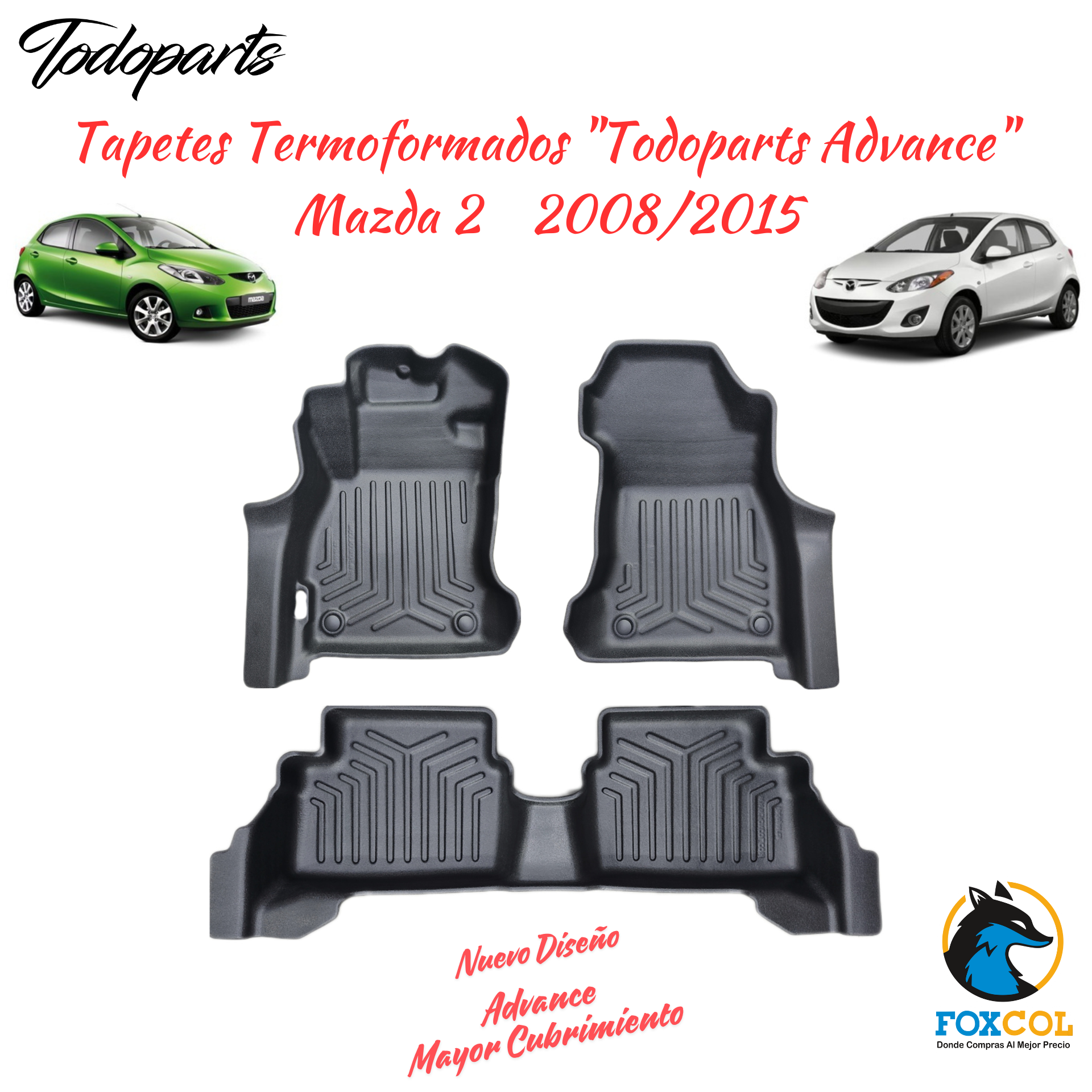 Tapetes Termoformados Mate Todoparts Mazda 2 2008 A 2015