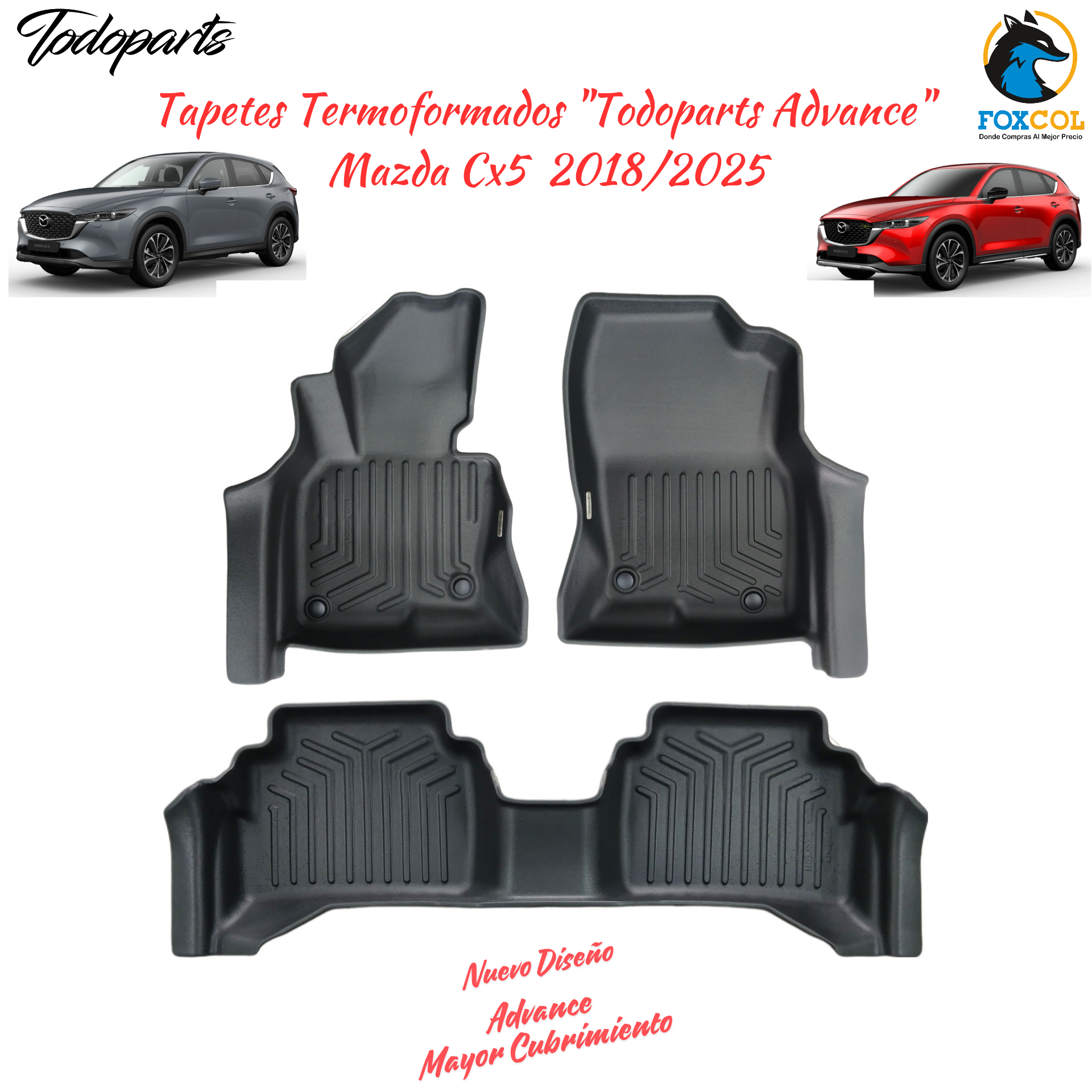 Tapetes Termoformados Todoparts Advance Mazda CX5 2018 A 2026