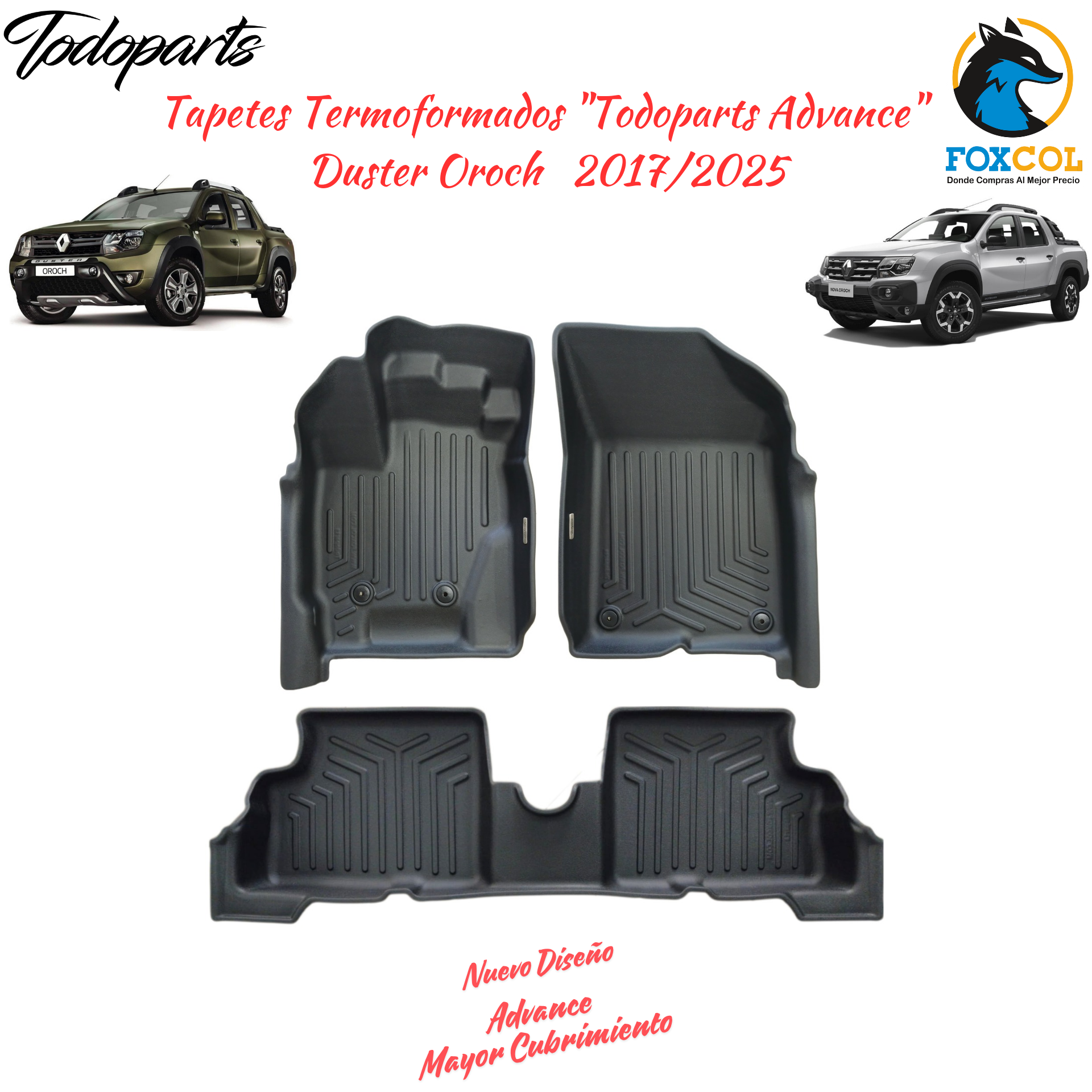 Tapetes Termoformados Todoparts Advance Renault Duster Oroch 2017 A 2025