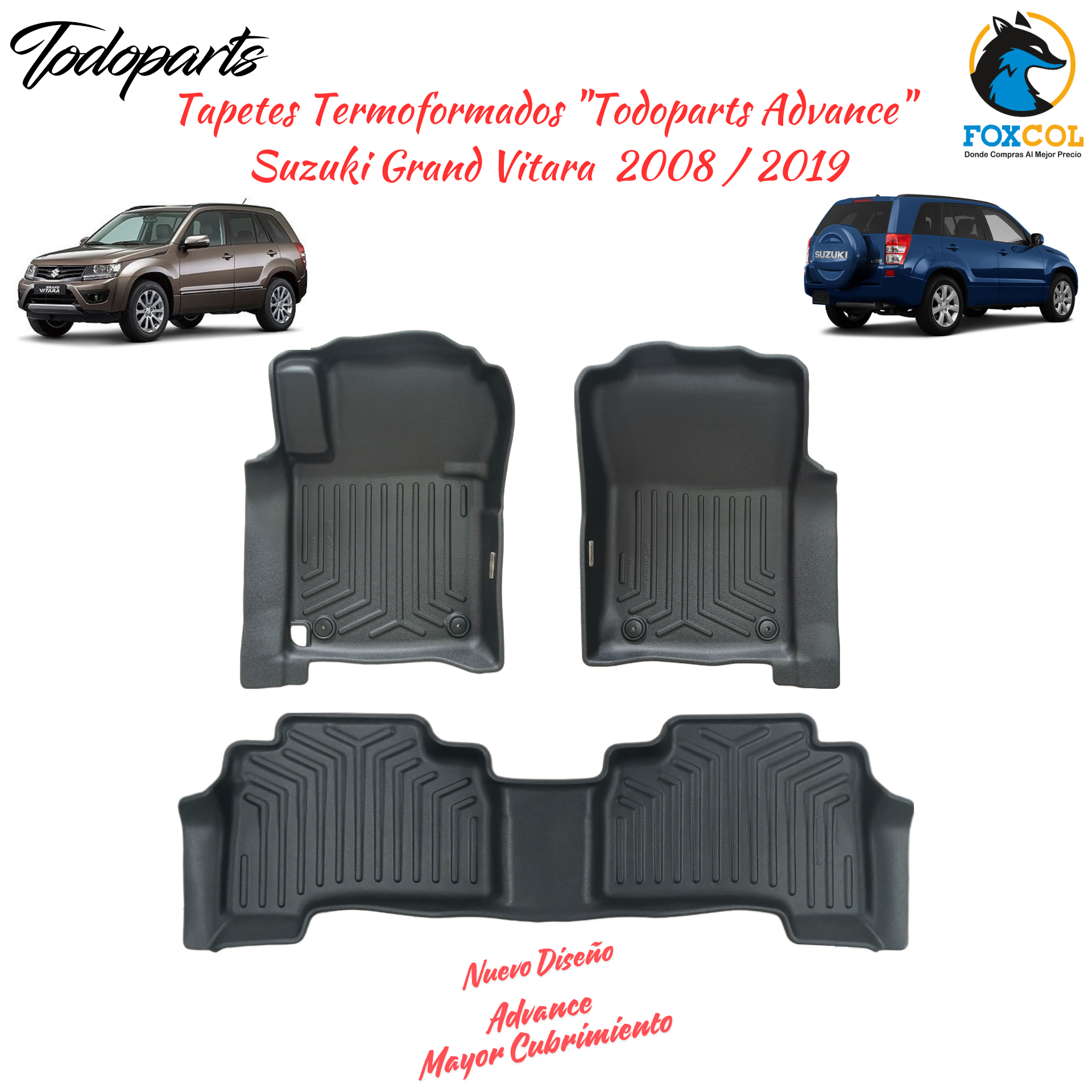 Todoparts Advance Thermoformed Mats Suzuki Grand Vitara 2008 To 2019 