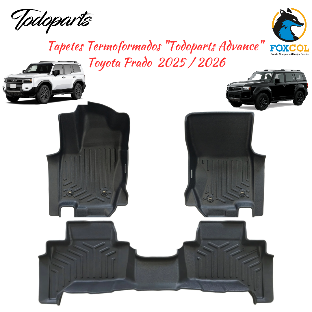 Tapetes Termoformados Foscos Todoparts Toyota Prado 2025 a 2026 