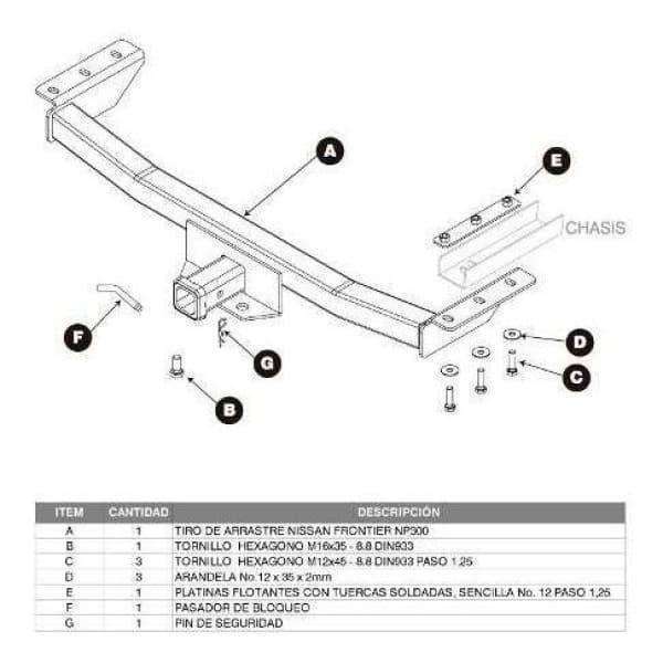 Tiro De Arrastre Marca Defénder Para Nissan Frontier NP300 Año 2016 Hasta 2020 - FOXCOL Colombia