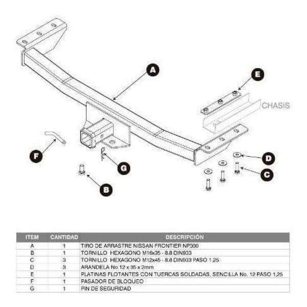 Tiro De Arrastre Marca Defénder Para Nissan Frontier NP300 Año 2016 Hasta 2020 - FOXCOL Colombia